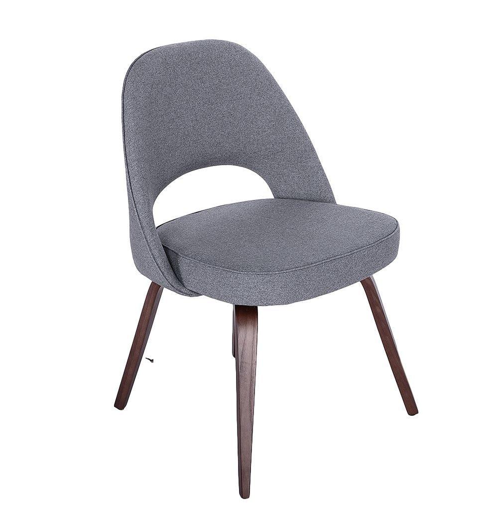 Sienna Executive Side Chair - Dark Grey Fabric & Walnut Legs-0