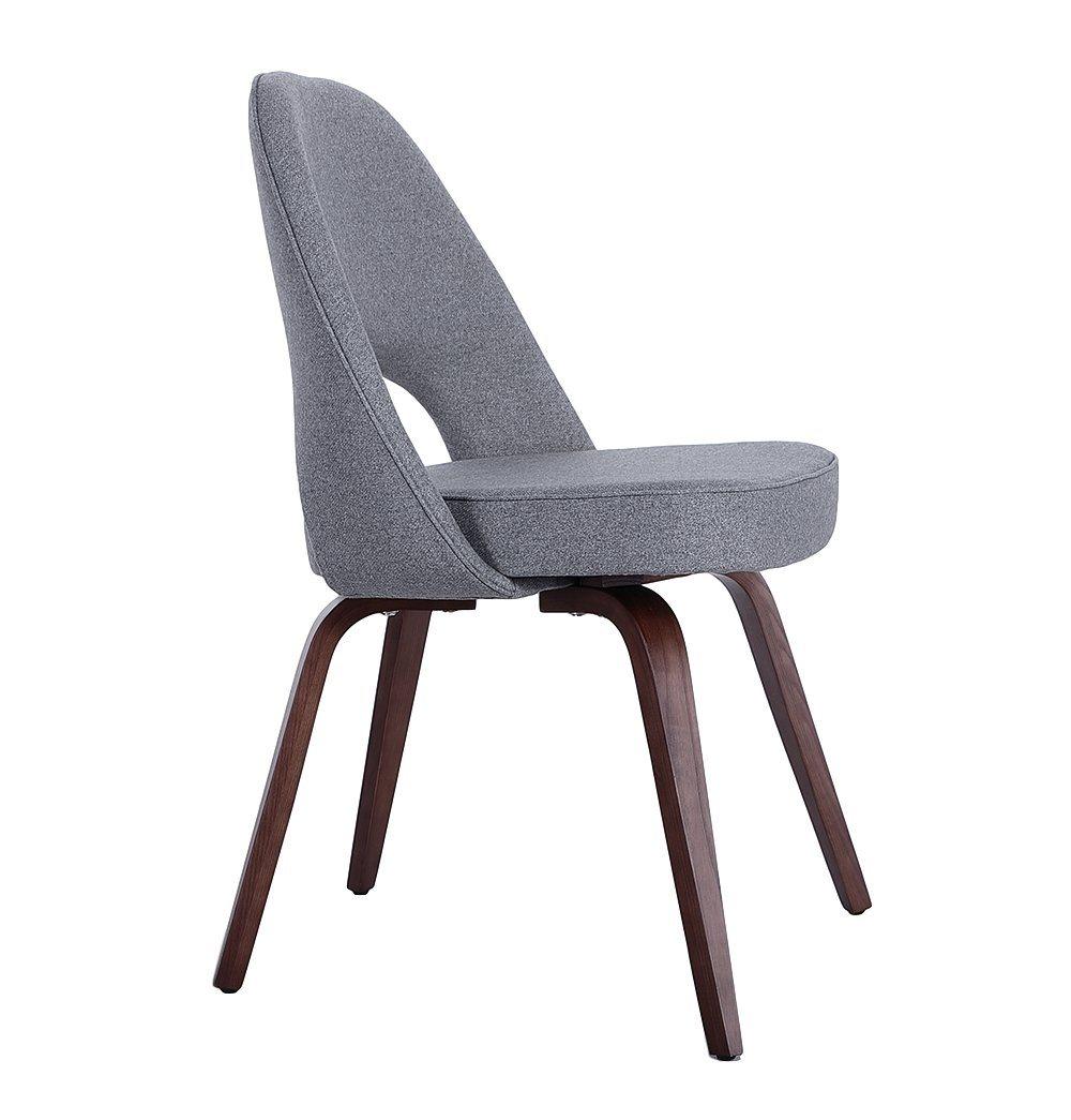 Sienna Executive Side Chair - Dark Grey Fabric & Walnut Legs-2