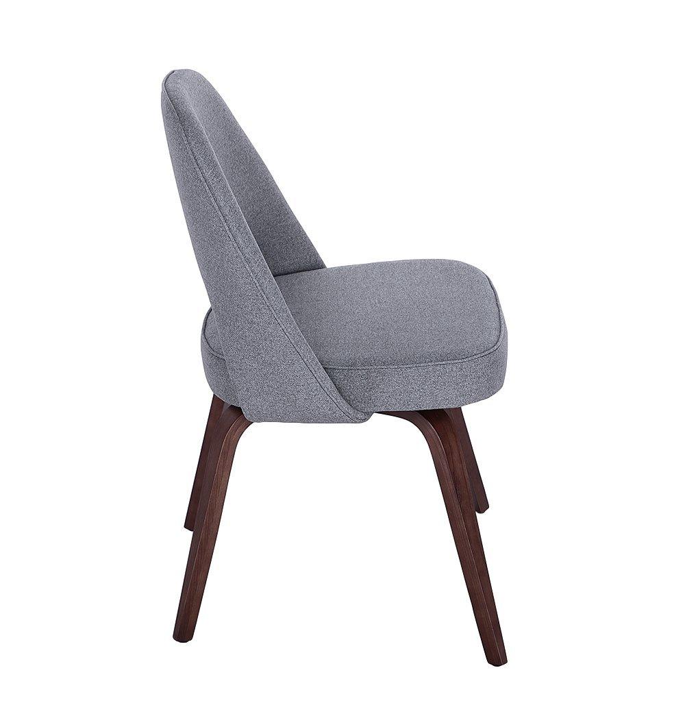 Sienna Executive Side Chair - Dark Grey Fabric & Walnut Legs-3