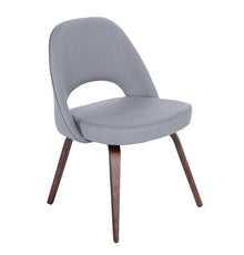 Sienna Executive Side Chair - Grey Fabric & Walnut Legs-0