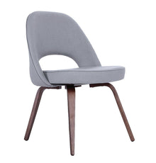 Sienna Executive Side Chair - Grey Fabric & Walnut Legs-1