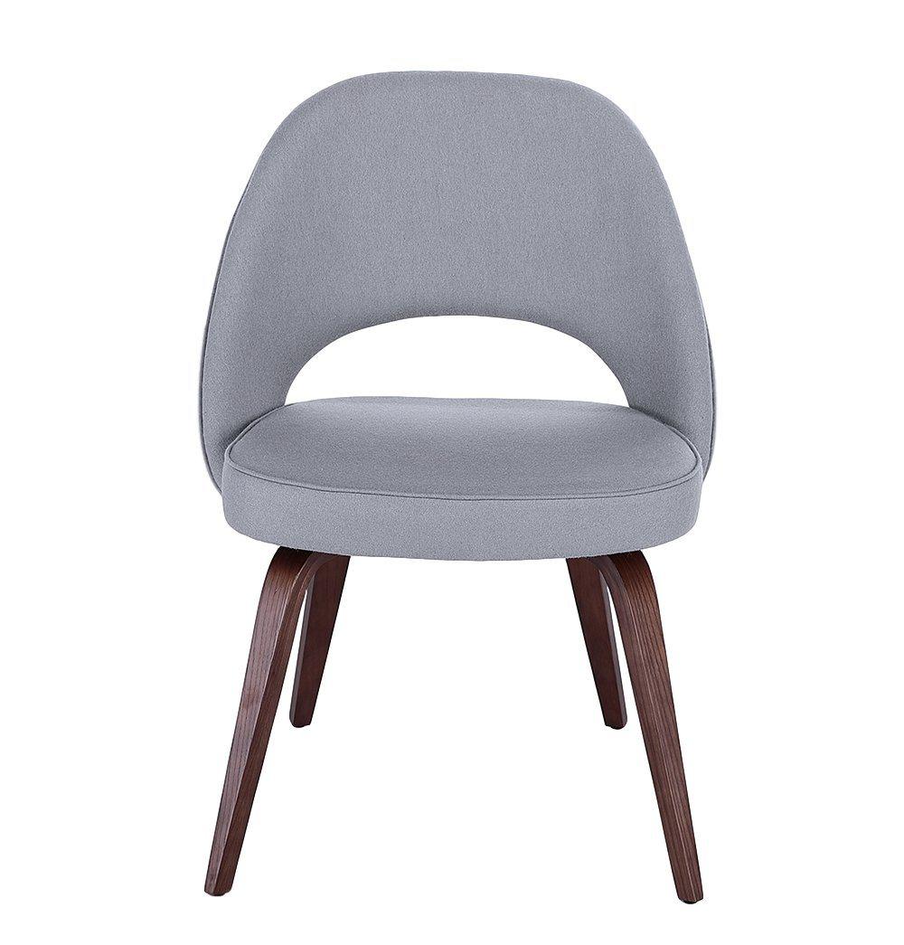 Sienna Executive Side Chair - Grey Fabric & Walnut Legs-2