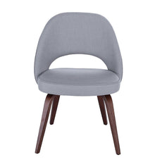 Sienna Executive Side Chair - Grey Fabric & Walnut Legs-2