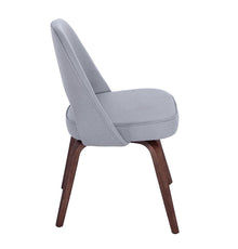 Sienna Executive Side Chair - Grey Fabric & Walnut Legs-3