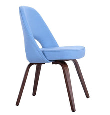 Sienna Executive Side Chair - Light Blue Fabric & Walnut Legs-2