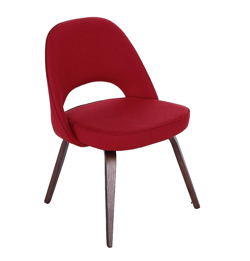 Sienna Executive Side Chair - Red Fabric & Walnut Legs-0