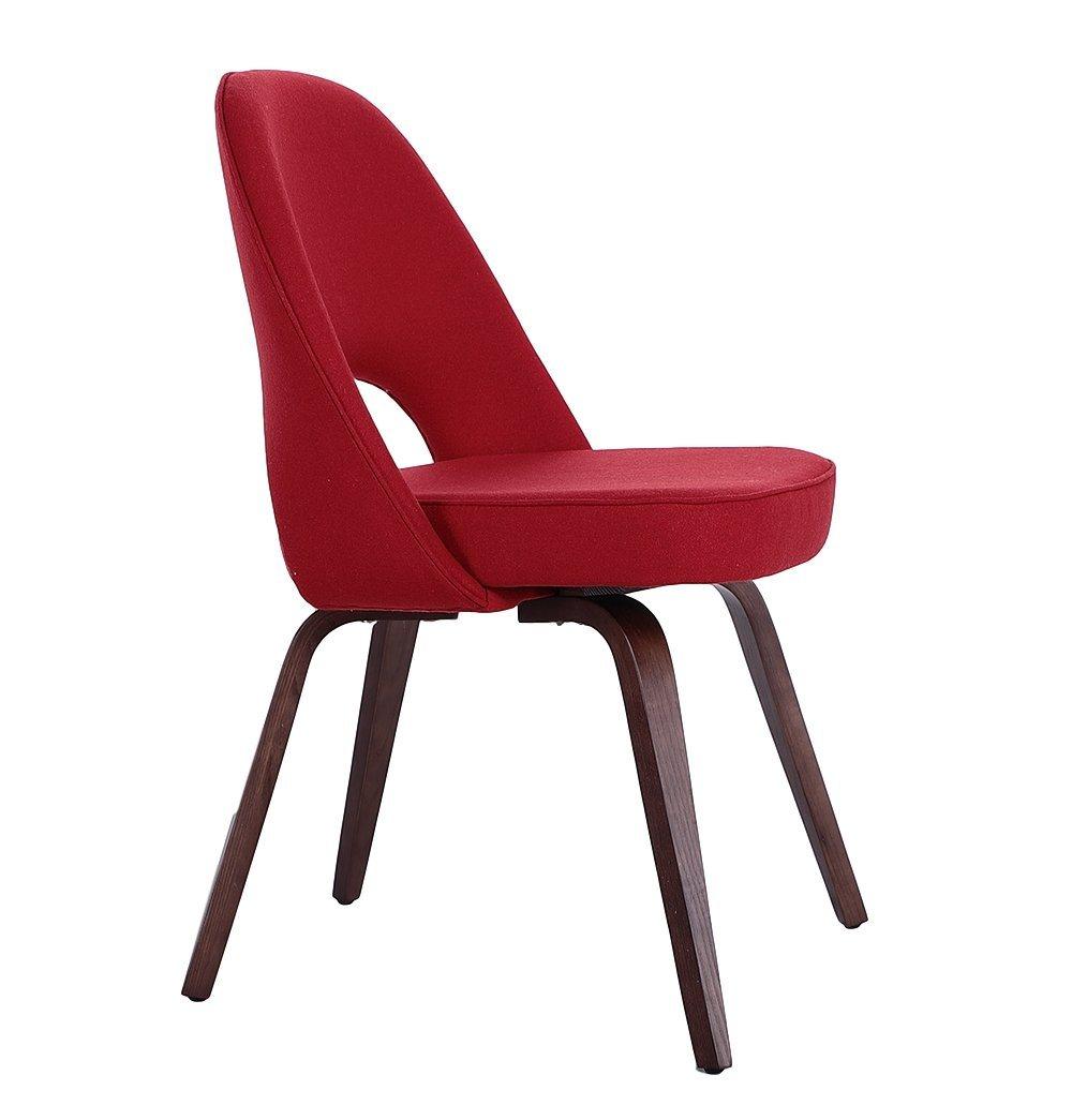 Sienna Executive Side Chair - Red Fabric & Walnut Legs-2