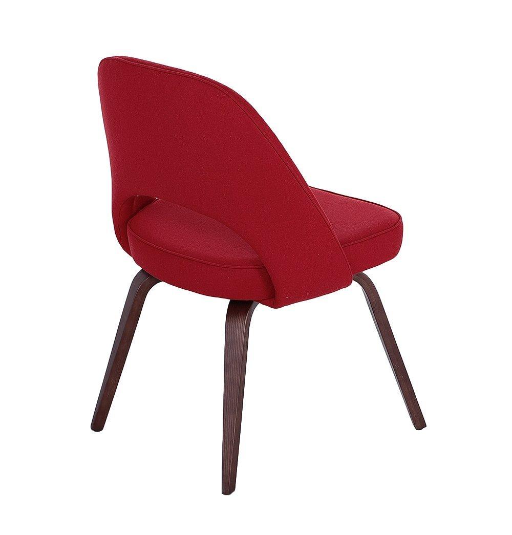 Sienna Executive Side Chair - Red Fabric & Walnut Legs-4