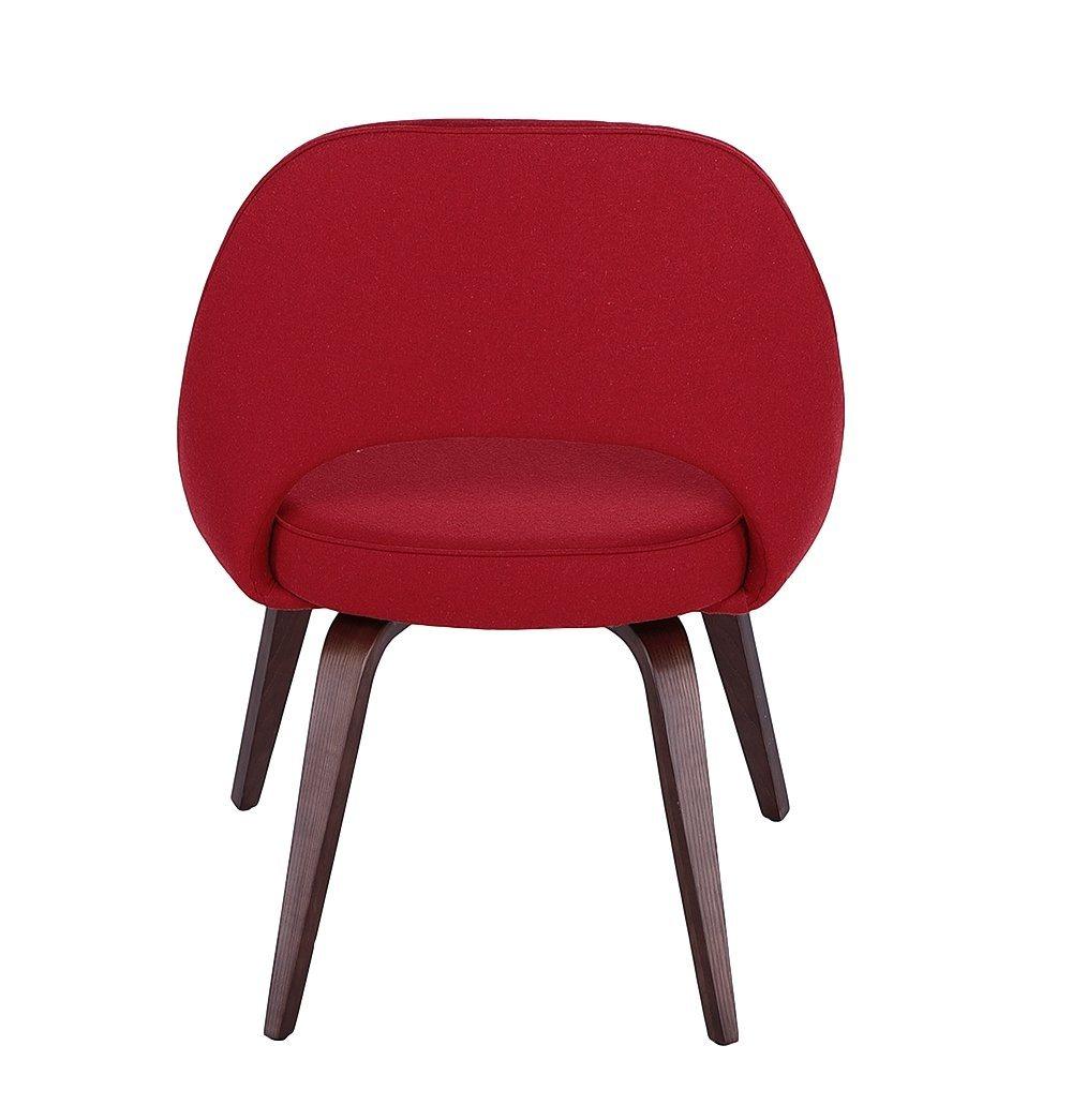 Sienna Executive Side Chair - Red Fabric & Walnut Legs-5