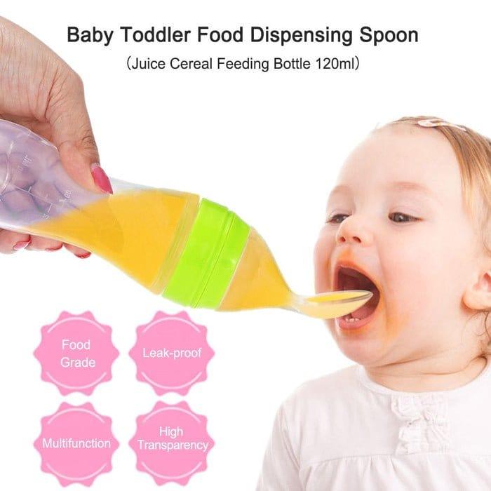 Silicone Feeding Bottle with Spoon - Puritific