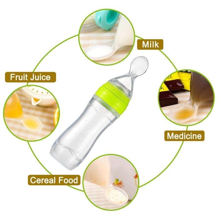 Silicone Feeding Bottle with Spoon - Puritific