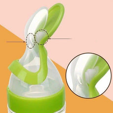 Silicone Feeding Bottle with Spoon - Puritific