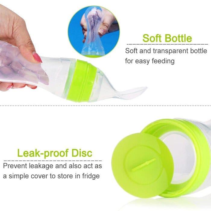 Silicone Feeding Bottle with Spoon - Puritific