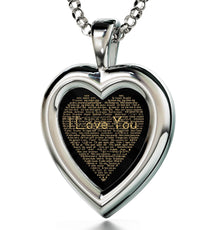 Silver Heart Jewelry Set I Love You Necklace - Puritific