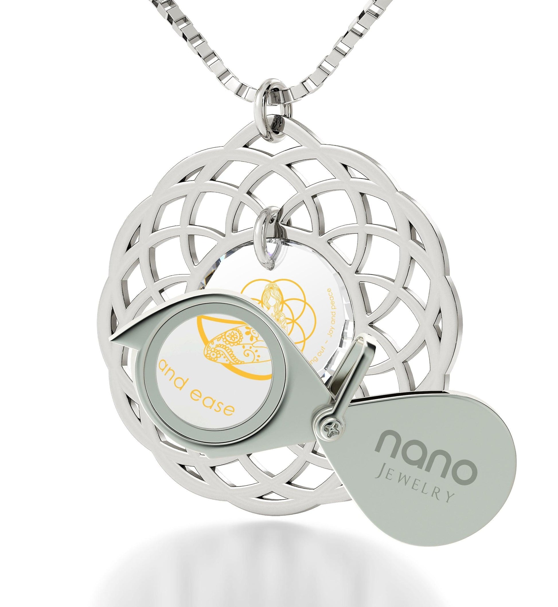 Silver Seed of Life Necklace Yoga Meditation Mandala Pendant - Puritific