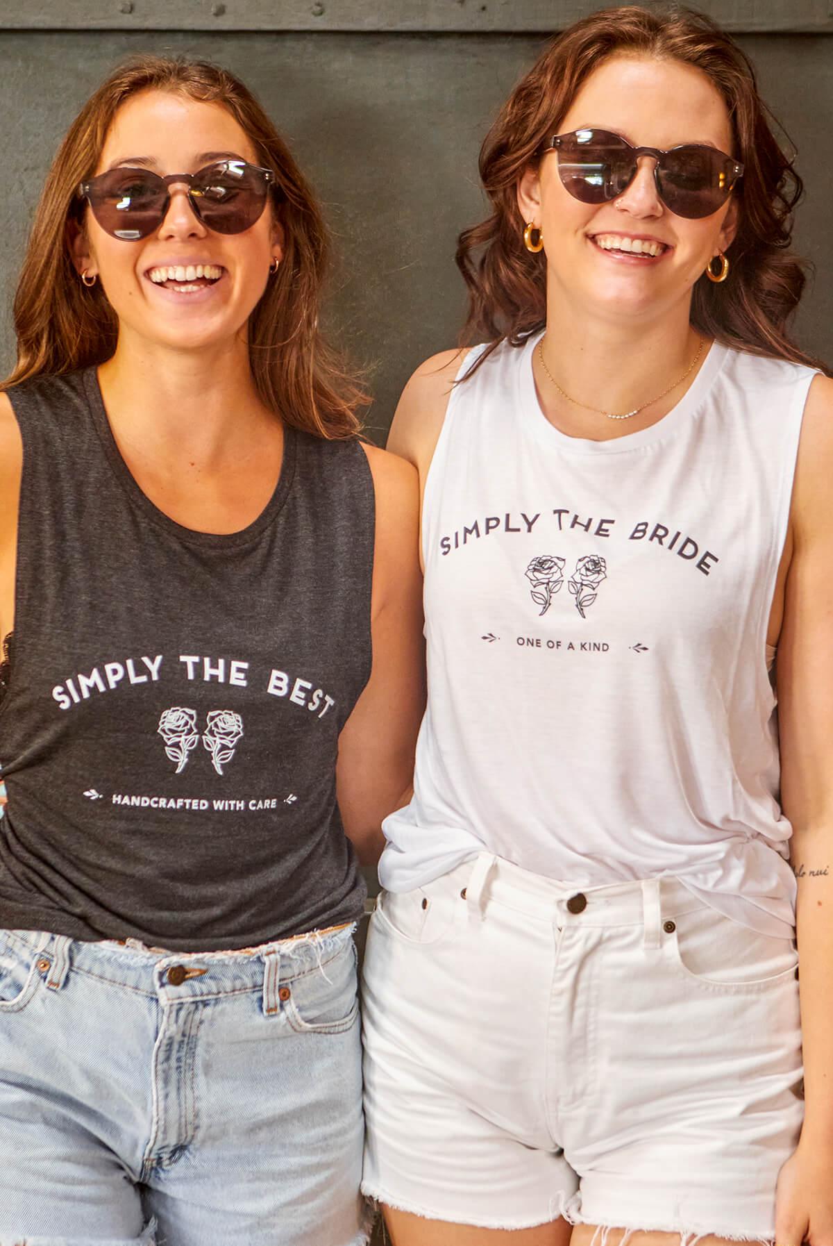 Simply the Bride | Simply the Best - Bachelorette Party Flowy Muscle Tanks - Puritific