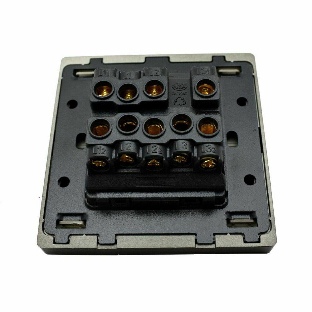 Single Double Screwless Black Light Switches & Socket Flatplate~2526-12