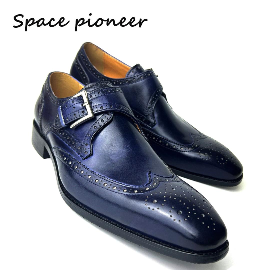 Single Monk Style Wedding Black DressShoes for Men - Puritific