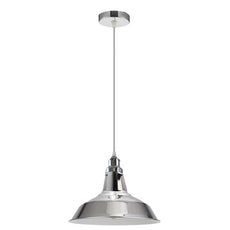 Single Pendant Light Metal Barn Slotted Chrome E27 Holder Fitting Hanging Light~4484-5