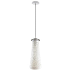 Single Round White Woven Twine Ceiling Pendant Shade E27 cord Hanging Light~4215-6