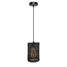 Single Wicker Rattan Ceiling Pendant Shade E27 cord Handmade Hanging Light~4197-0