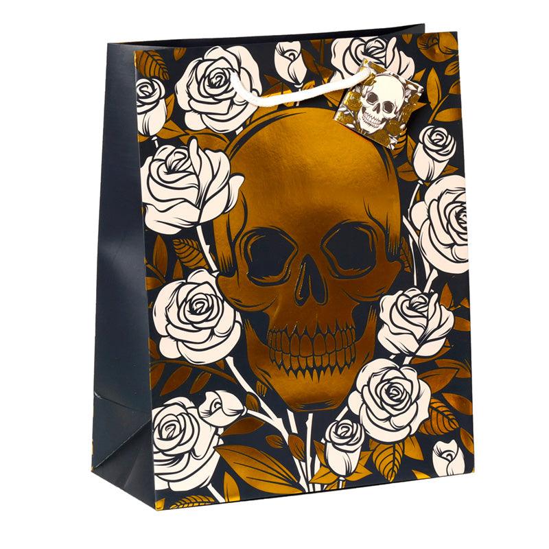 Skulls & Roses Metallic Large Gift Bag GBAG53A-0