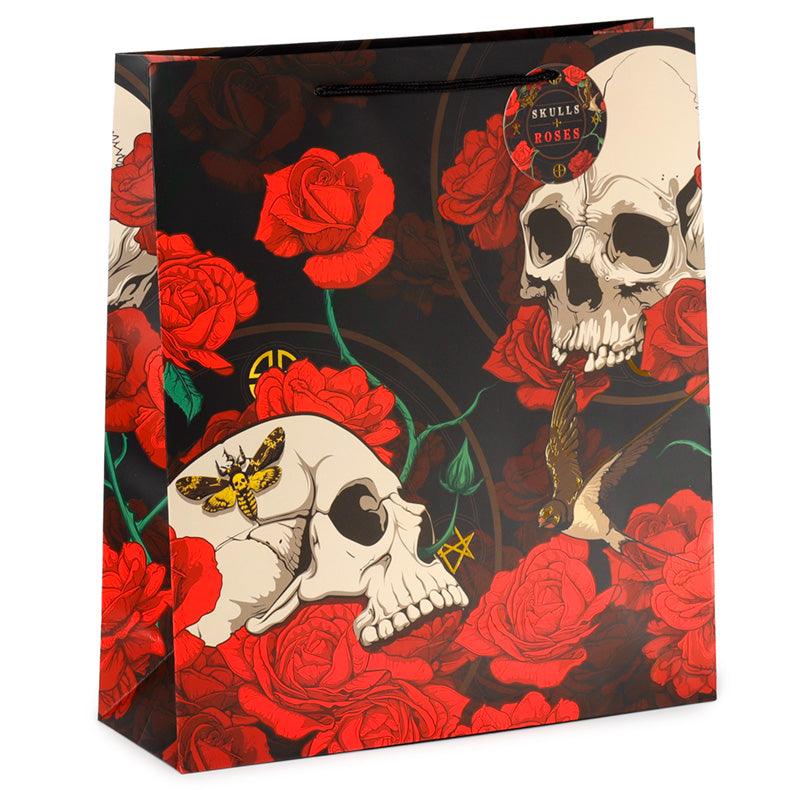 Skulls and Roses Red Roses Extra Large Gift Bag GBAG90X-0