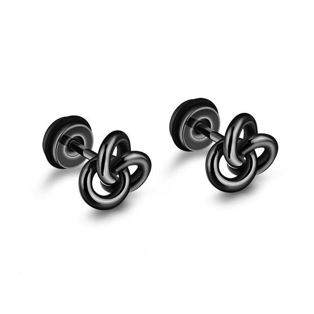 Small Black Punk Stud Earrings - Puritific