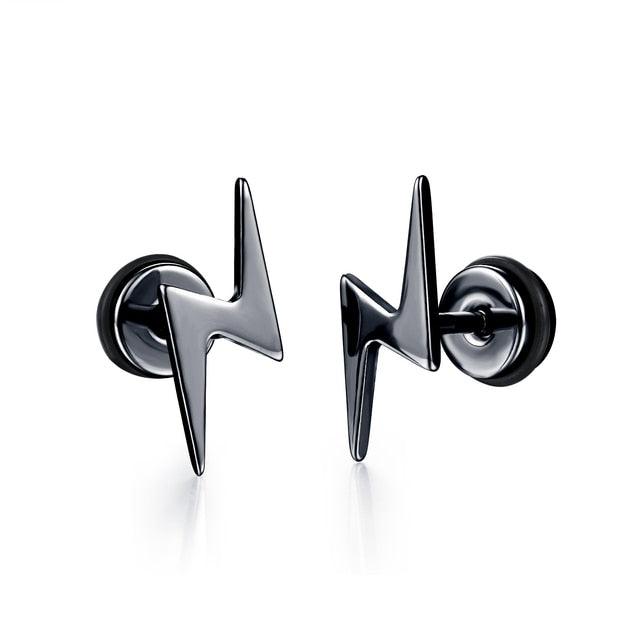 Small Black Punk Stud Earrings - Puritific