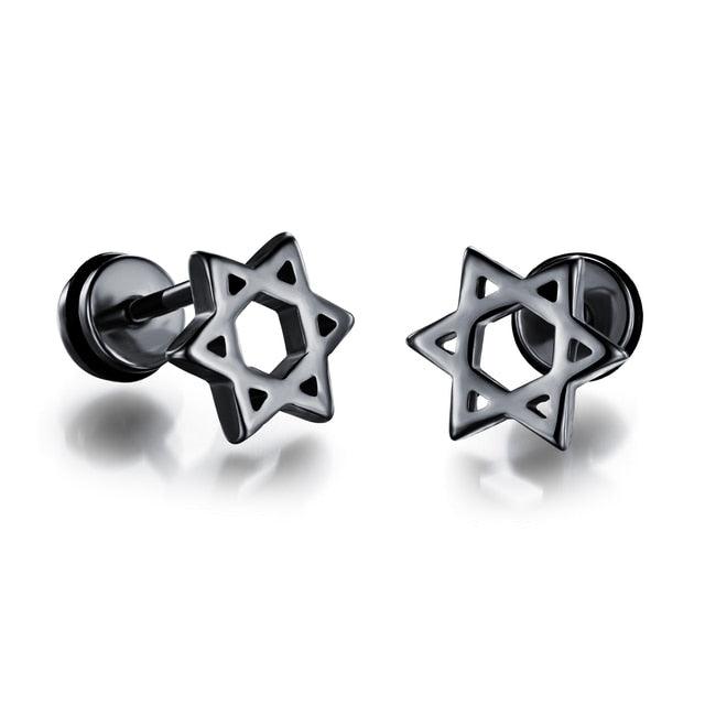 Small Black Punk Stud Earrings - Puritific