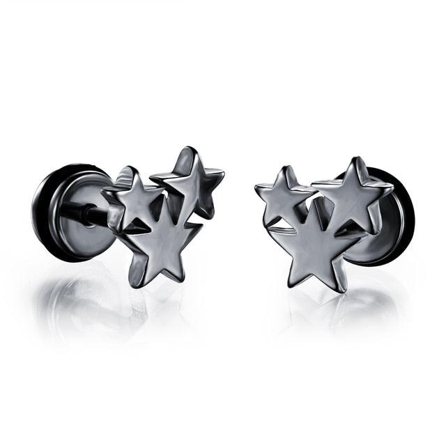 Small Black Punk Stud Earrings - Puritific