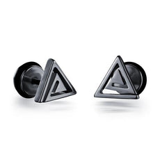 Small Black Punk Stud Earrings - Puritific