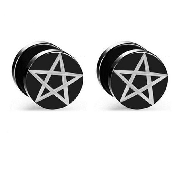 Small Black Punk Stud Earrings - Puritific