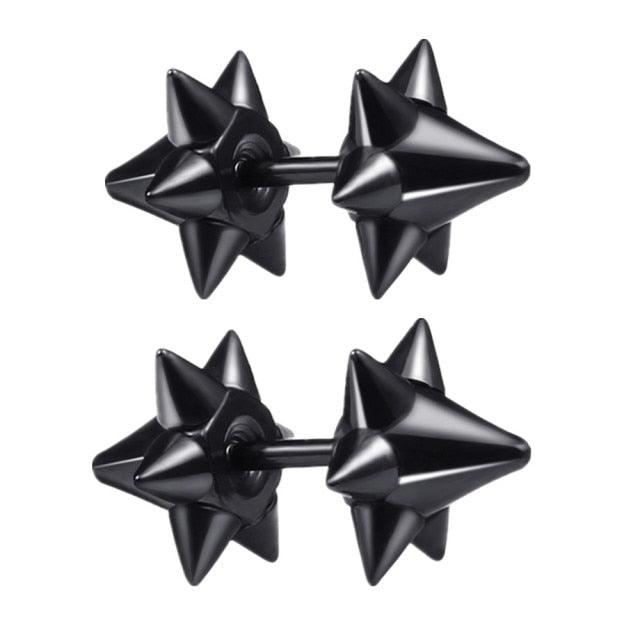 Small Black Punk Stud Earrings - Puritific