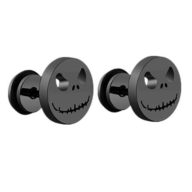 Small Black Punk Stud Earrings - Puritific