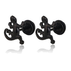 Small Black Punk Stud Earrings - Puritific