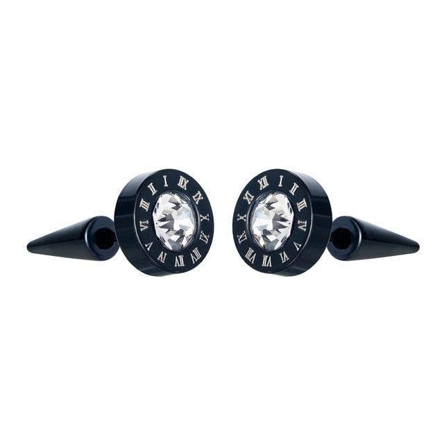 Small Black Punk Stud Earrings - Puritific