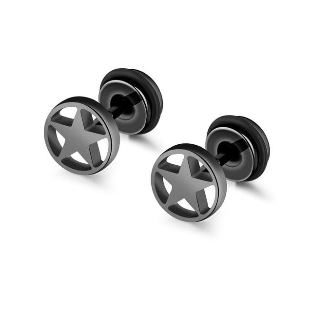 Small Black Punk Stud Earrings - Puritific