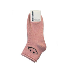 Smile Rolled Quarter Socks-3