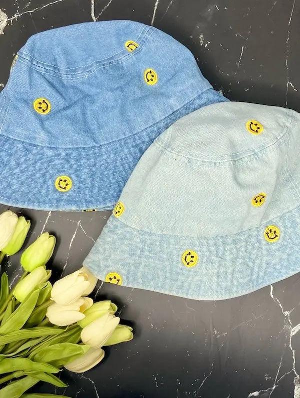 Smiley Face Denim Bucket - Bachelorette Party Hats! - Puritific