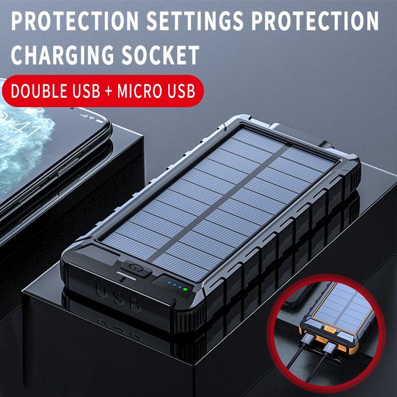 Solar Fast Charging Power Bank Portable 20000mAh Charger Waterproof - Puritific