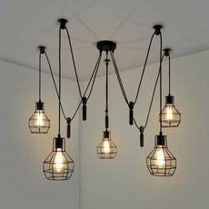 Spider Light Industrial Pendant Light With Five Cage~2488-1