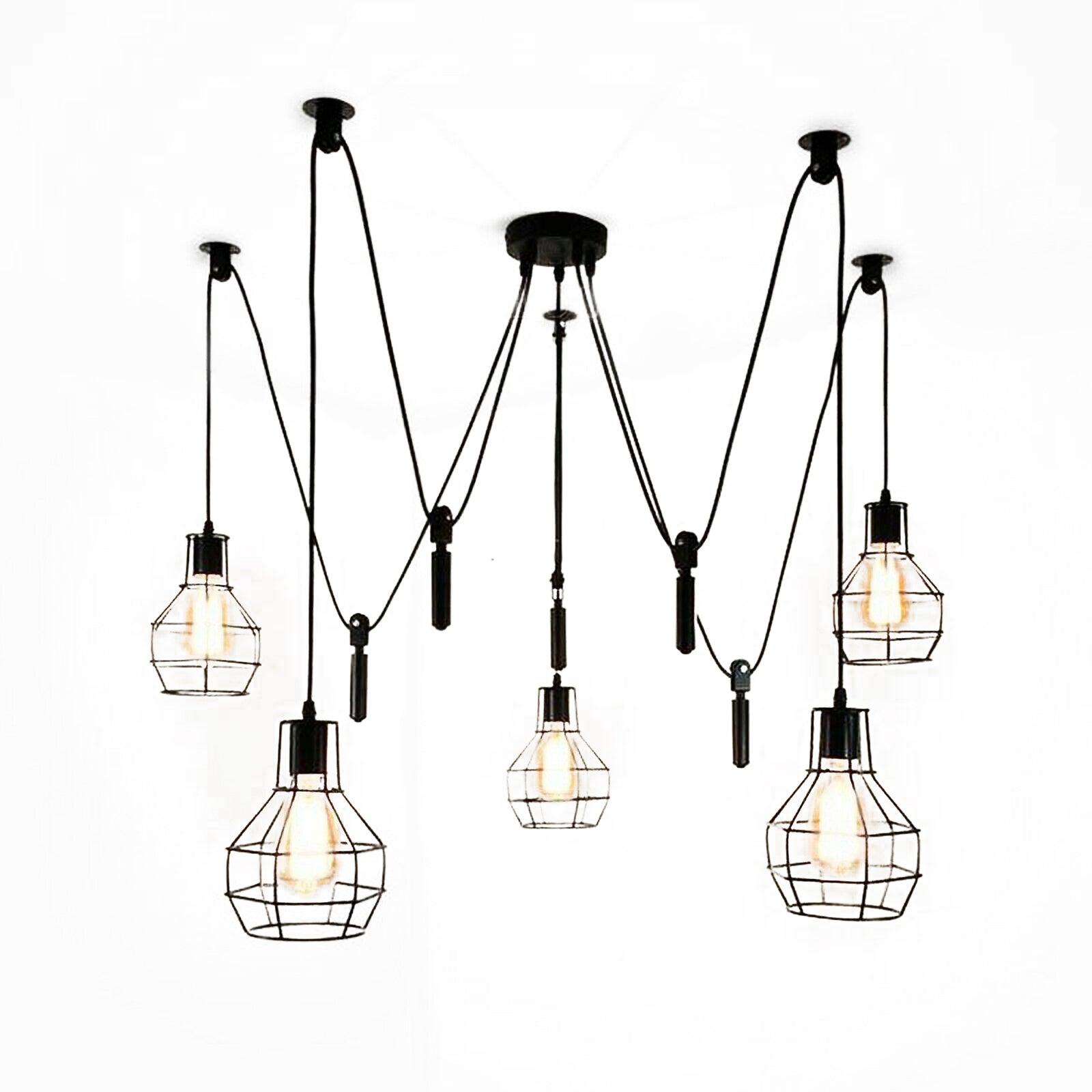 Spider Light Industrial Pendant Light With Five Cage~2488-2