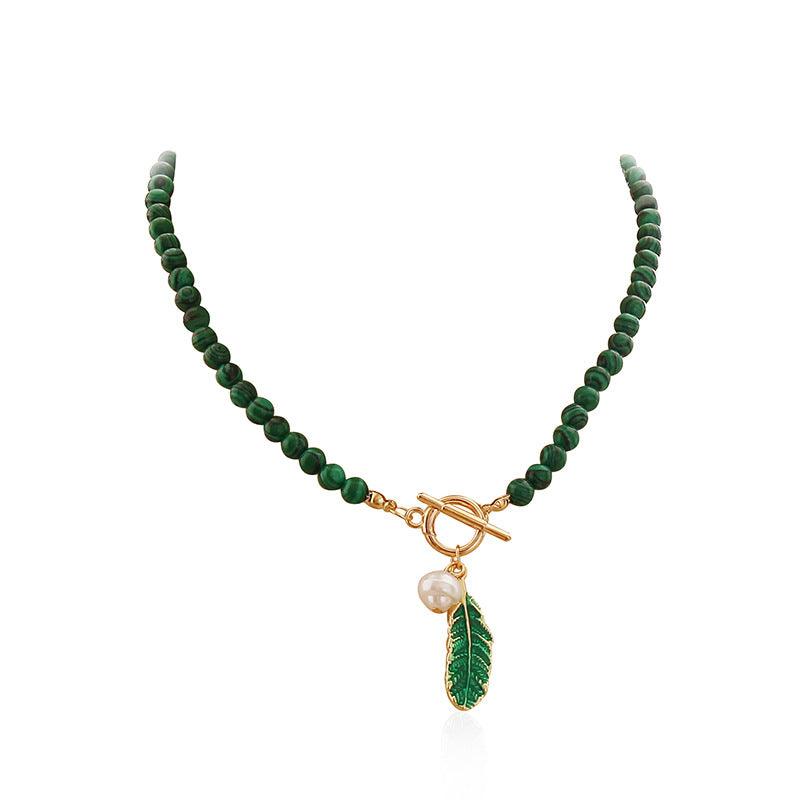 Spirit of Nature Malachite Pearl Necklace and Bracelet - Puritific