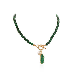 Spirit of Nature Malachite Pearl Necklace and Bracelet - Puritific