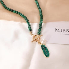 Spirit of Nature Malachite Pearl Necklace and Bracelet - Puritific