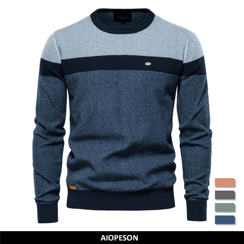 Spliced Cotton Men's Sweater - Puritific