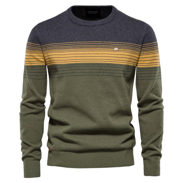 Spliced Cotton Men's Sweater - Puritific