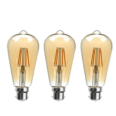 ST64 B22 4W 3 pack Dimmable Retro Classic Filament LED Bulbs~3874-0