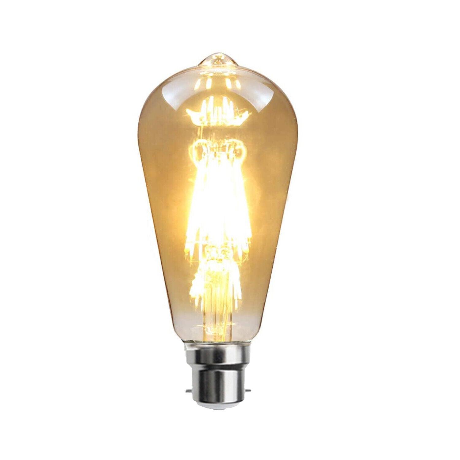 ST64 B22 4W 3 pack Dimmable Retro Classic Filament LED Bulbs~3874-7